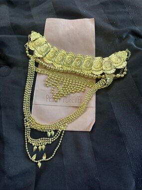 Gold Statement Layered Necklace Pebby Forevee